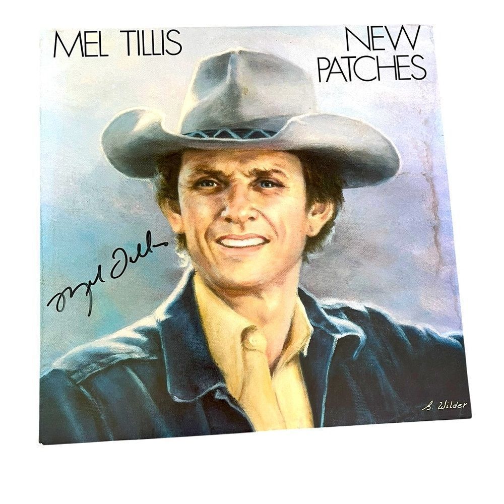 MEL TELLIS NEW PATCHES AUTOGRAPHED LP 12” 1985 COUNTRY VINYL RECORD‎